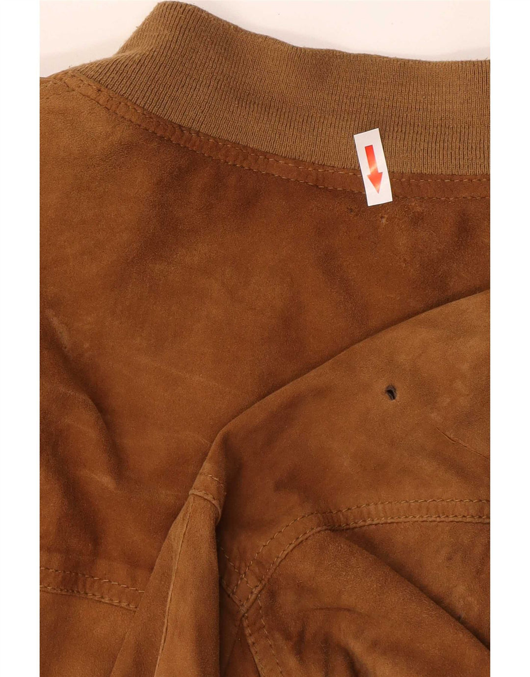 Giubbotto bomber in pelle scamosciata vintage da uomo UK 42 XL in pelle marrone