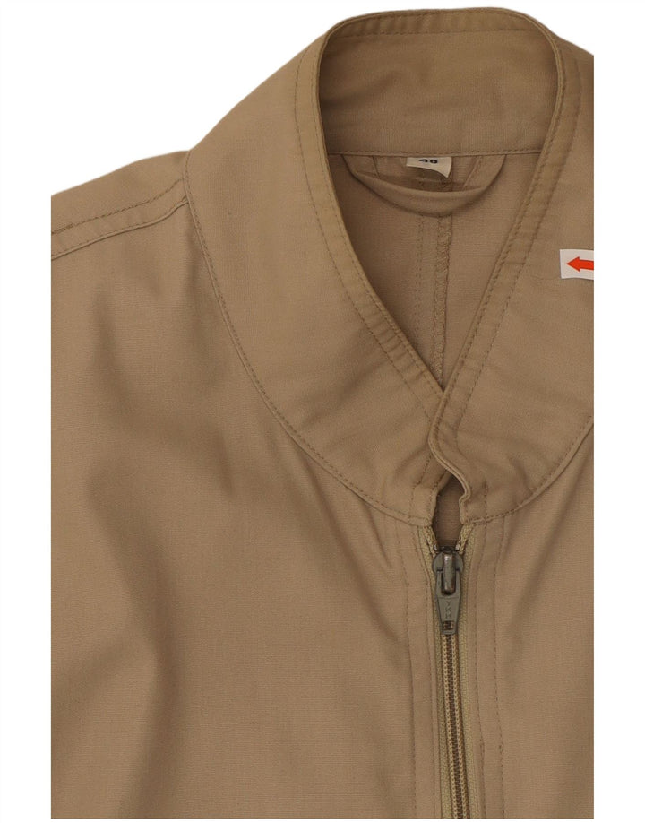 VINTAGE Mens Bomber Jacket IT 48 Medium Beige Polyester