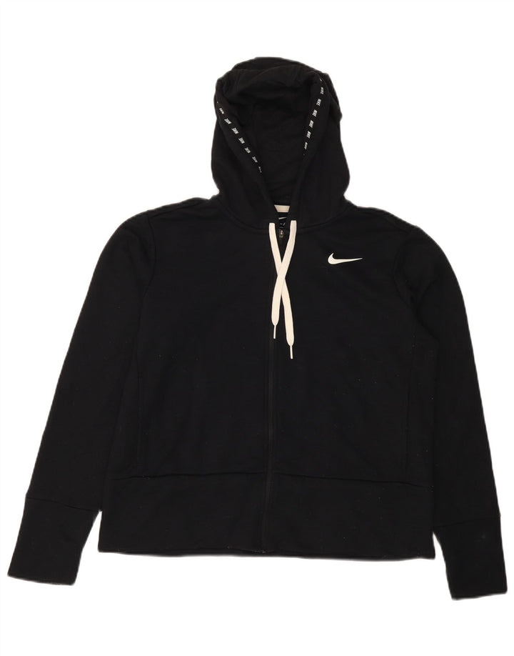 Maglione con cappuccio e zip oversize Dri Fit da donna NIKE UK 10 piccolo nero