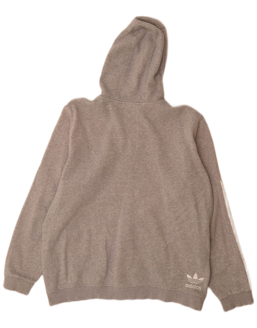 Felpa con cappuccio e zip grafica Adidas da uomo XL grigia