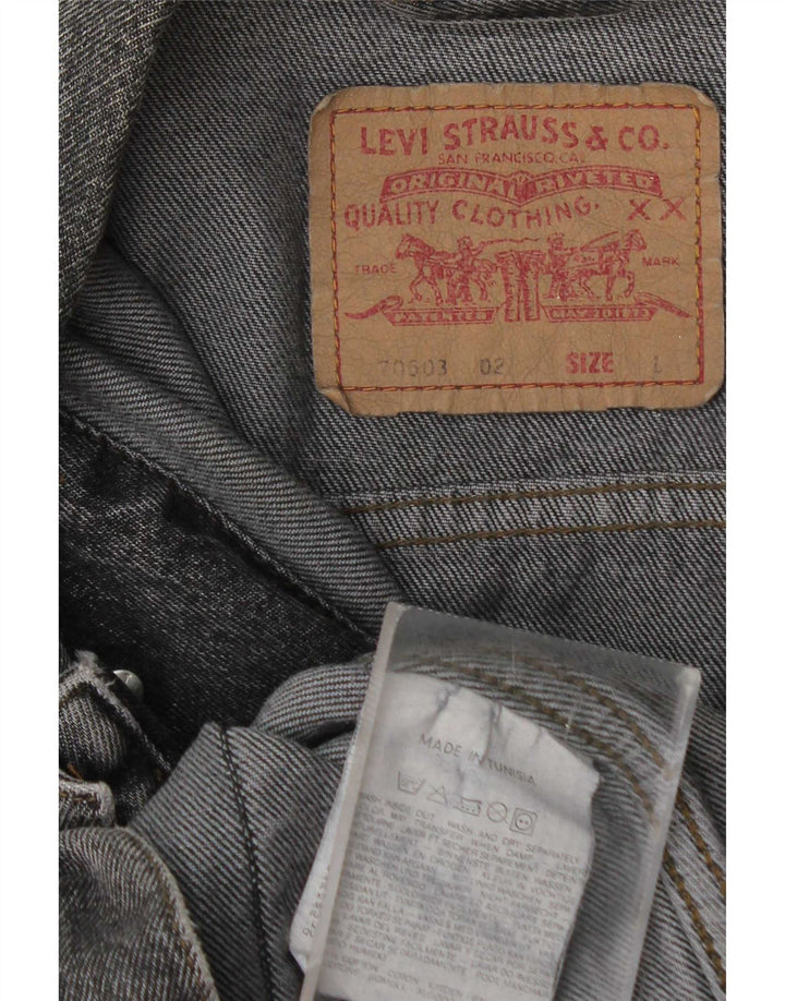 Giacca di jeans da uomo Levi's UK 40 grande cotone grigio