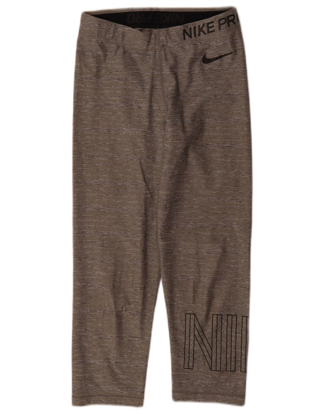Leggings Nike Dri Fit Graphic Capri da donna UK 10 Small Grey Flecked