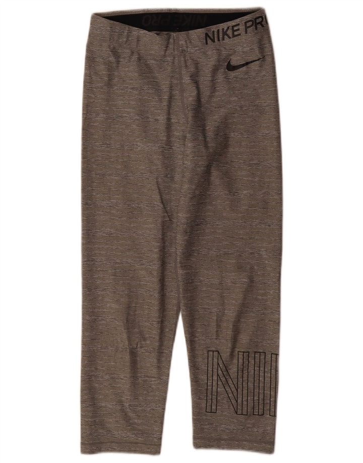 Leggings Nike Dri Fit Graphic Capri da donna UK 10 Small Grey Flecked