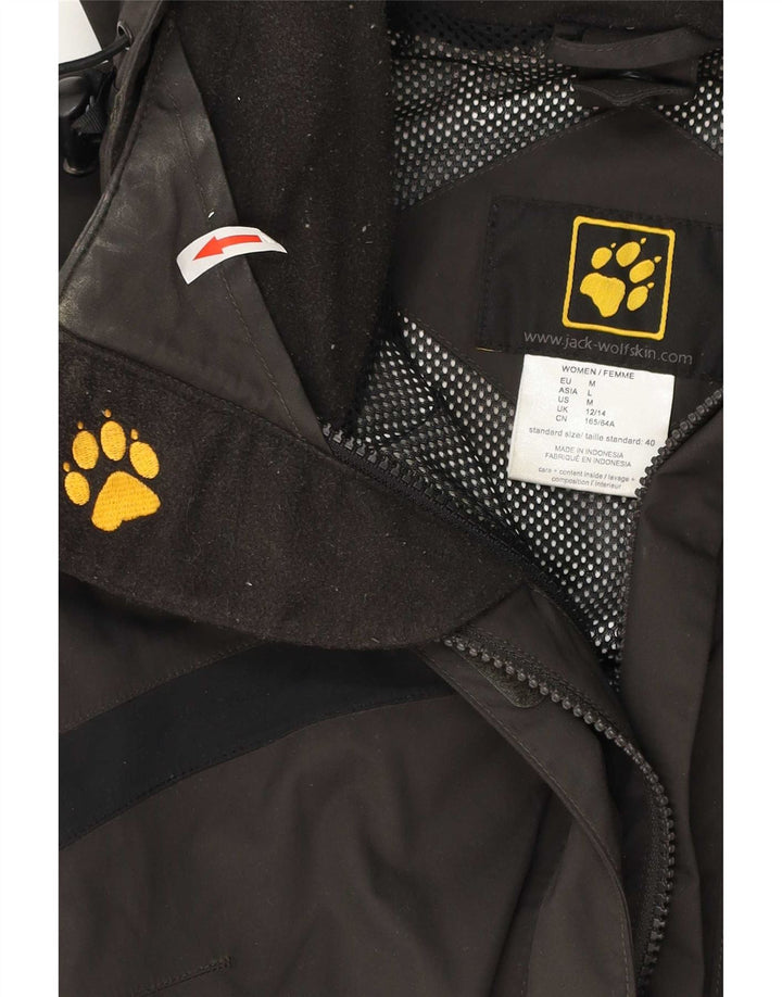 Giacca antipioggia con cappuccio da donna Jack Wolfskin UK 12/14 Colorblock marrone medio