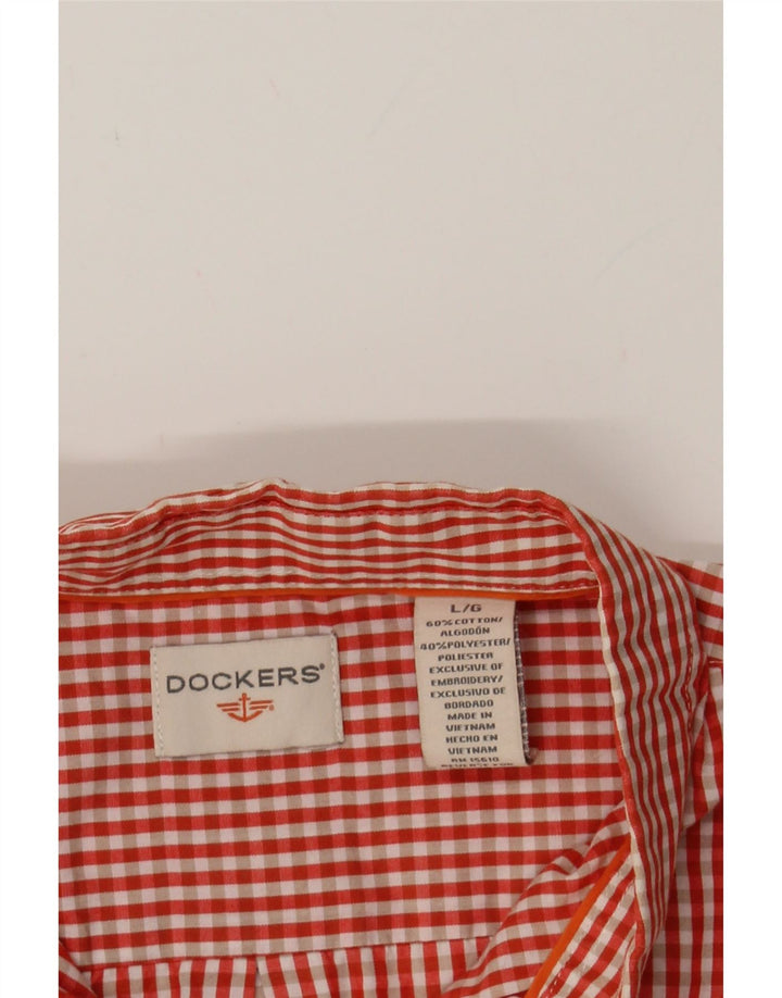 DOCKERS Mens Shirt Large Red Gingham Cotton Vintage Dockers and Second-Hand Dockers from Messina Hembry 