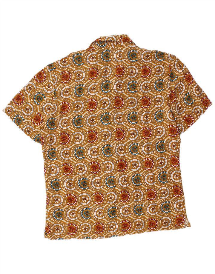 Camicia a maniche corte da uomo Pull & Bear in viscosa geometrica beige medio