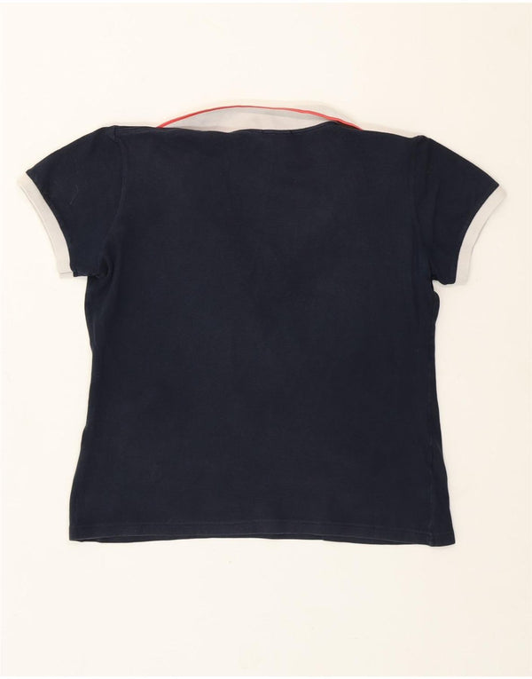 Polo corta da donna Fred Perry UK 18 XL cotone blu navy