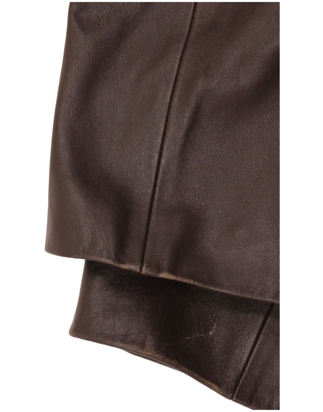 Giacca blazer in pelle vintage da donna a 3 bottoni UK 18 XL in pelle marrone