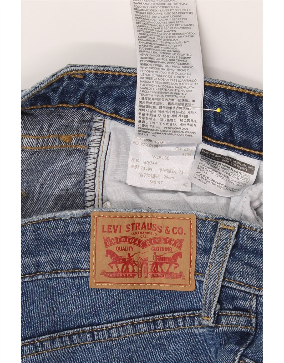 LEVI'S Womens 711 Skinny Jeans W29 L30 Blue Cotton Vintage Levi's and Second-Hand Levi's from Messina Hembry 