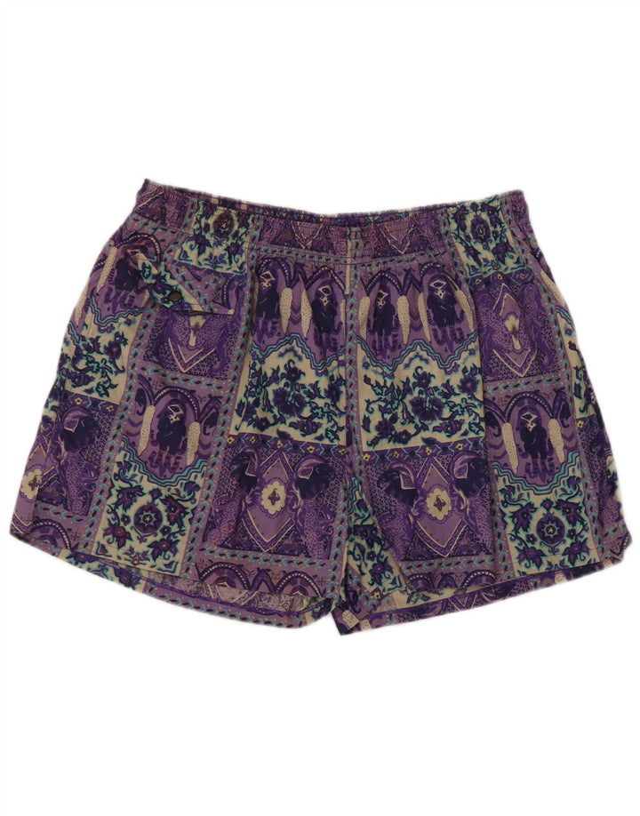 Pantaloncini da bagno da donna Equipe UK 14 grande cotone patchwork viola