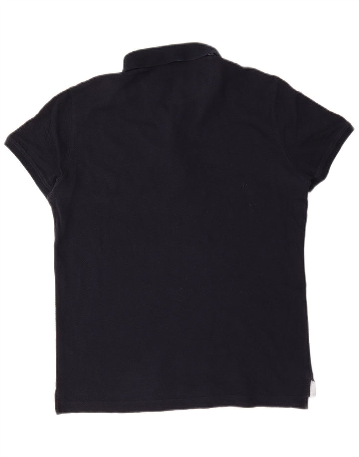 Polo da uomo vestibilità casual Massimo Dutti in cotone blu navy medio