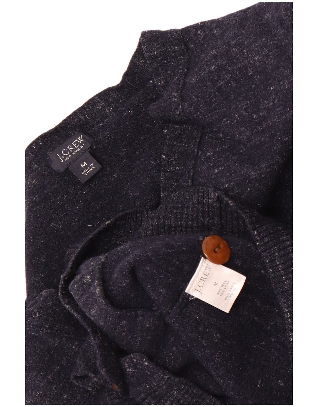 J. Crew Maglione cardigan slim fit da uomo in lana screziata media blu navy