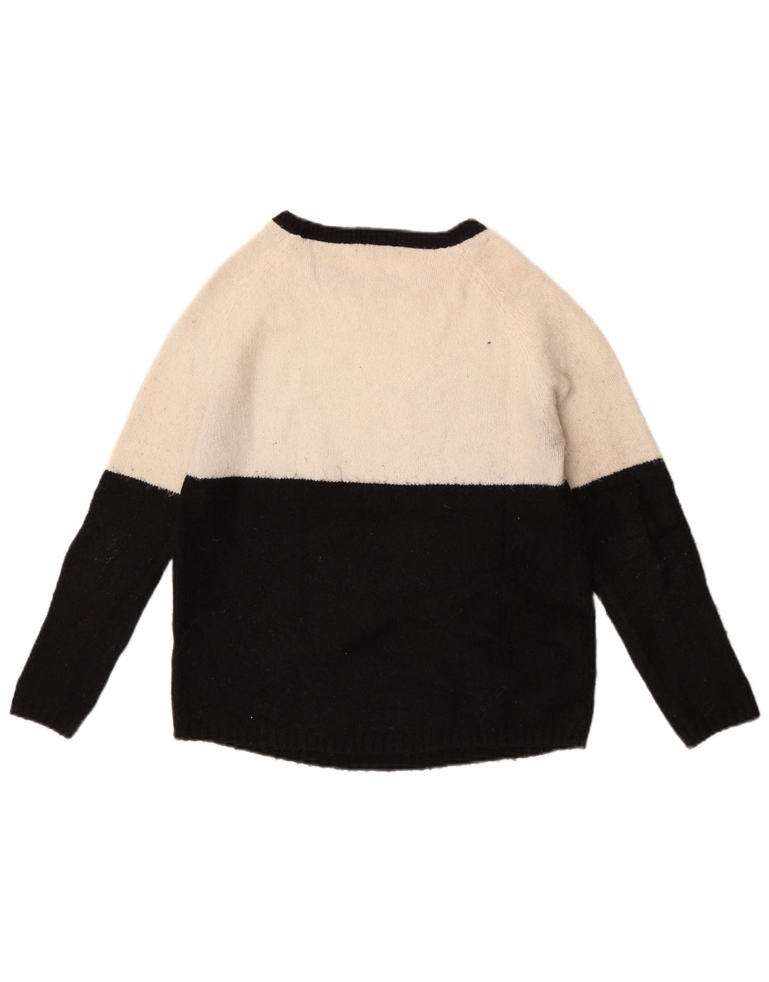 Maglione maglione girocollo da donna Zara UK 10 piccolo bianco color block
