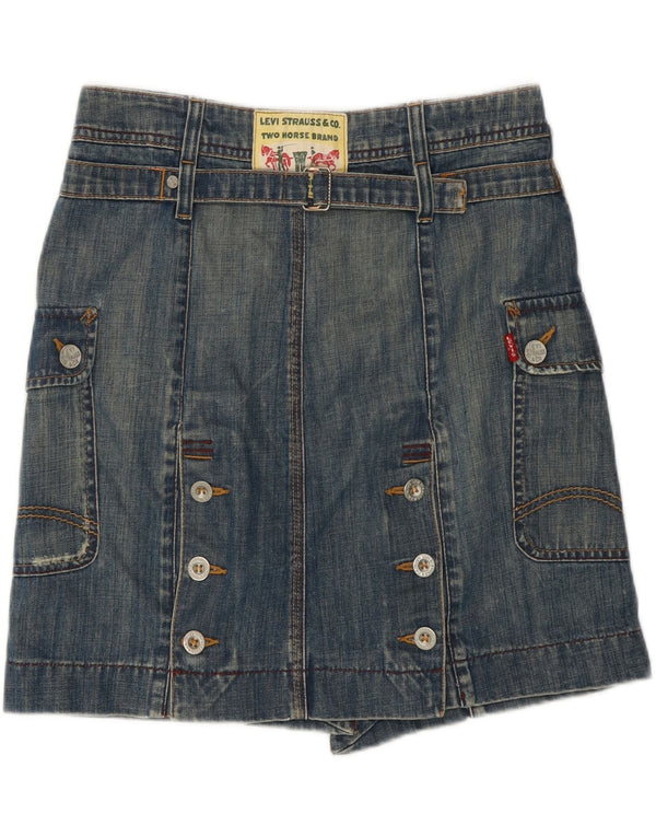 Gonna di jeans da donna LEVI'S piccola W28 in cotone blu