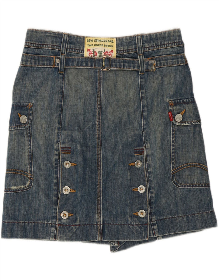 Gonna di jeans da donna LEVI'S piccola W28 in cotone blu