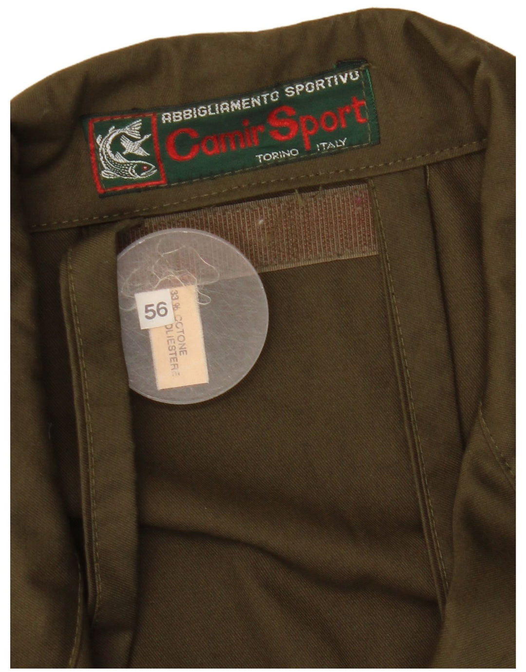 Giacca utilitaria vintage da uomo IT 56 3XL Poliestere kaki