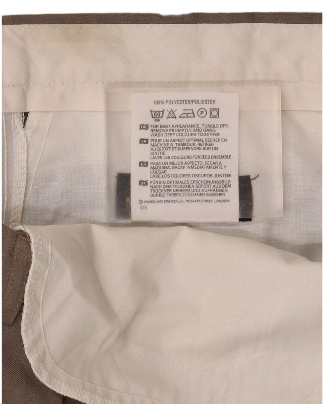 Pantaloni casual con pegging Marks & Spencer da uomo St. Michael W38 L29 Marrone