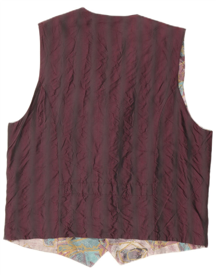 Gilet vintage da uomo con motivo astratto medio multicolore