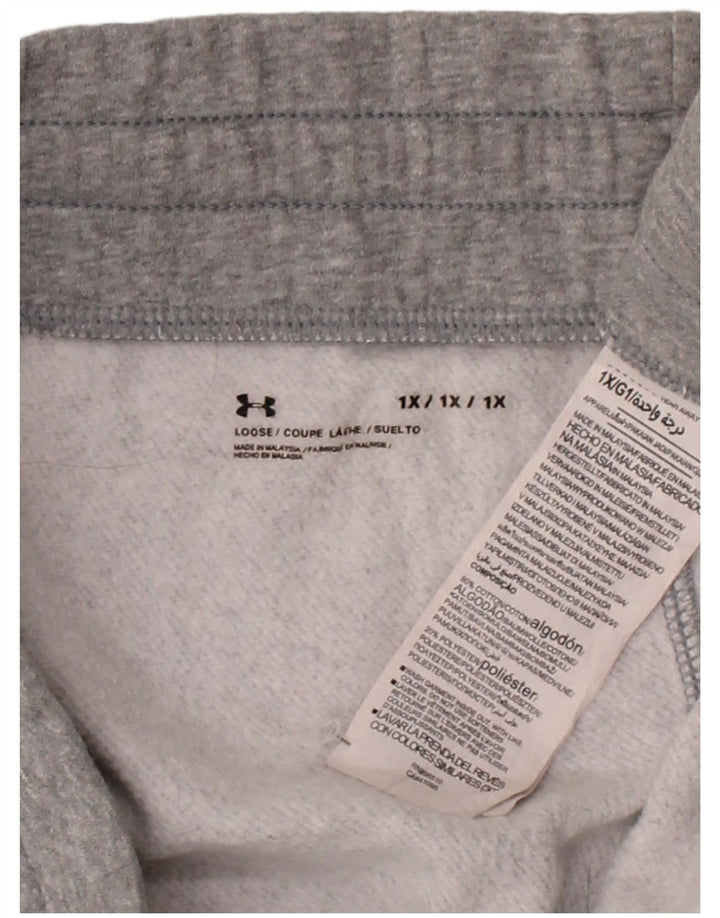 UNDER ARMOUR Mens Tracksuit Trousers Joggers XL  Grey Cotton
