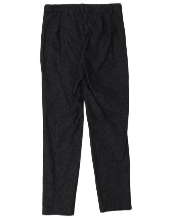 Pantaloni da abito dritti da donna Marks & Spencer UK 8 piccoli W26 L28 blu navy