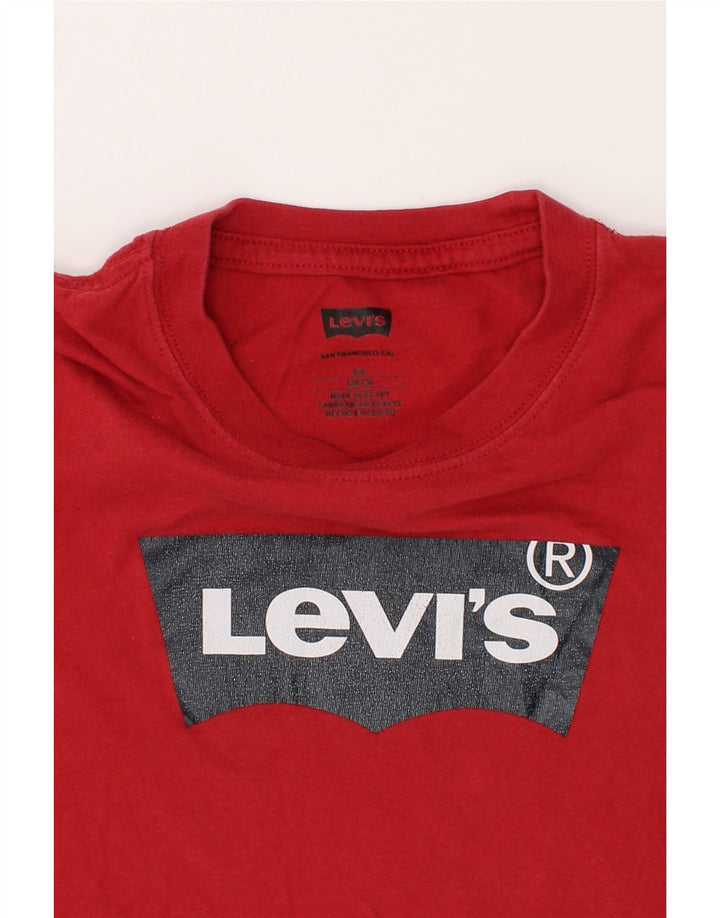 LEVI'S Boys Graphic T-Shirt Top 7-8 Years Red Cotton Vintage Levi's and Second-Hand Levi's from Messina Hembry 
