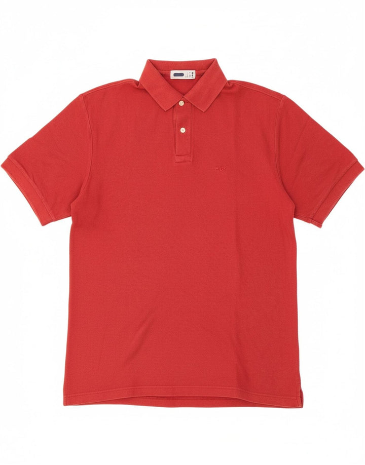 FILA Mens Polo Shirt Medium Red Cotton Vintage Fila and Second-Hand Fila from Messina Hembry 
