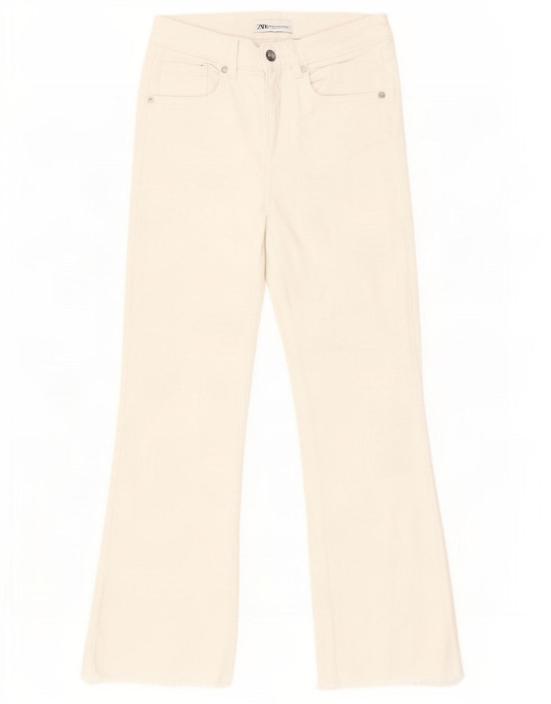 Jeans Bootcut da donna Zara EU 34 2XS W24 L25 Bianco