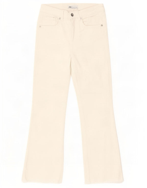 Jeans Bootcut da donna Zara EU 34 2XS W24 L25 Bianco