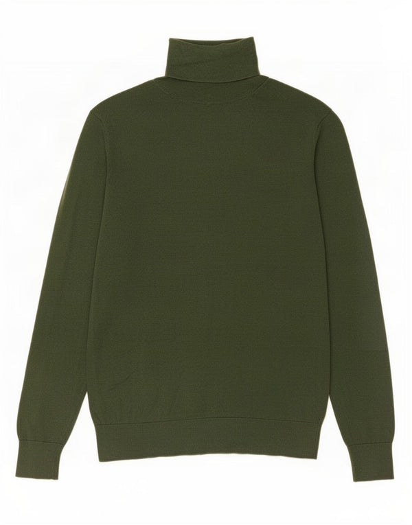 Maglione maglione da donna a collo alto Massimo Dutti UK 12 Seta verde medio