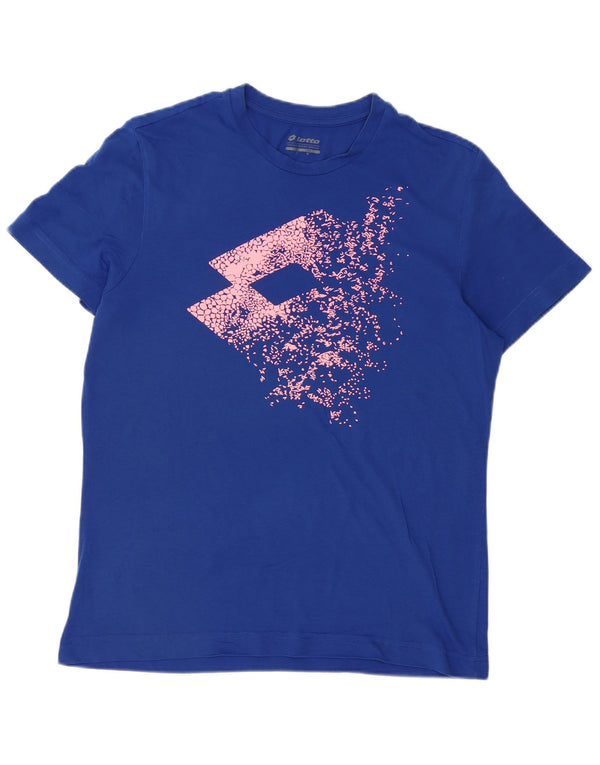 T-shirt grafica da uomo Lotto Top grande in cotone blu