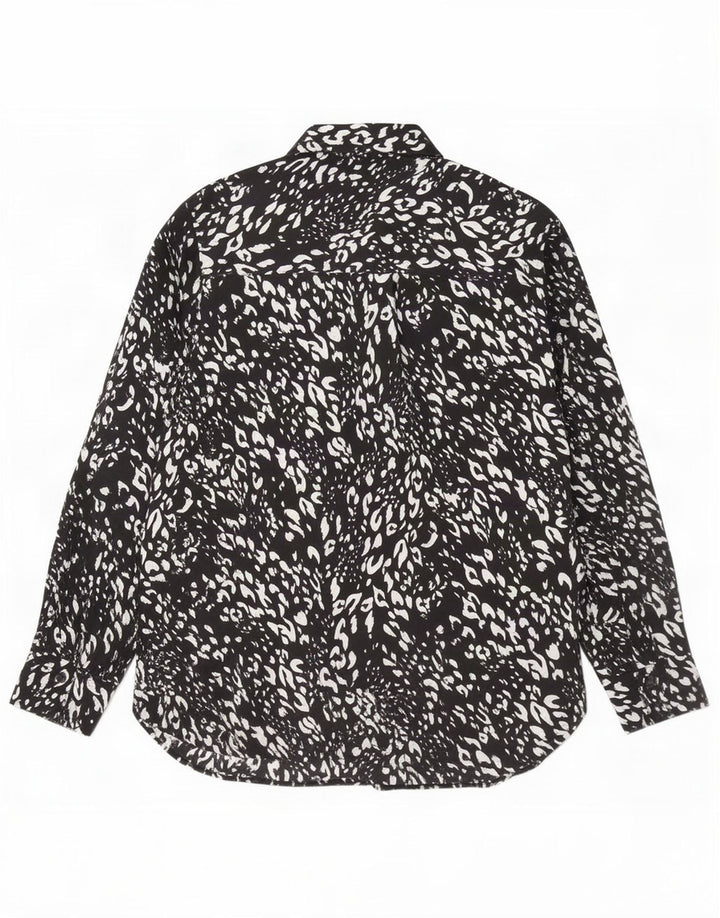 Camicetta da donna Marks & Spencer UK 12 stampa animalier nera media