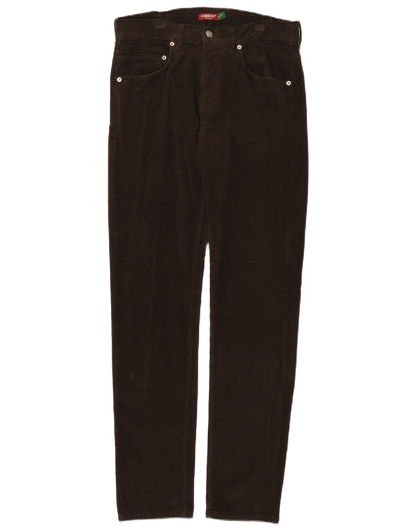 Pantaloni da uomo in velluto a coste slim fit Carrera 717 W32 L33 cotone marrone