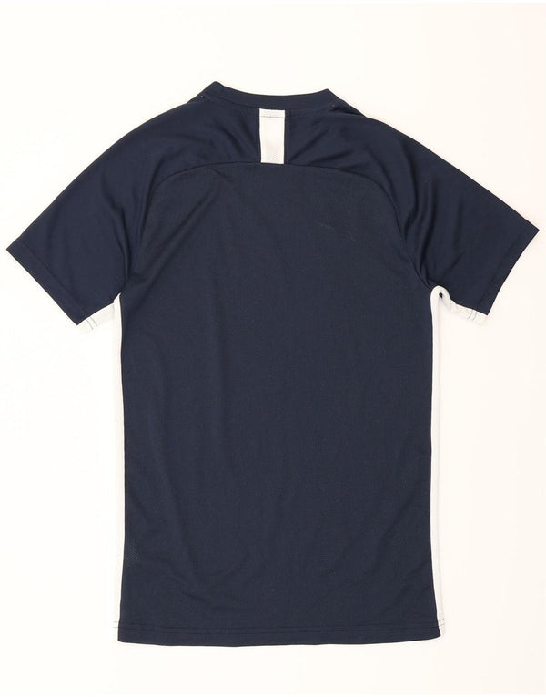 Nike Mens Dri Fit T-Shirt Top Small Navy Blue Colourblock Polyester