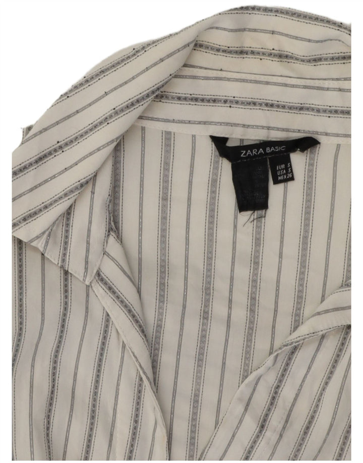 Maglia pullover da donna ZARA piccola a righe bianche