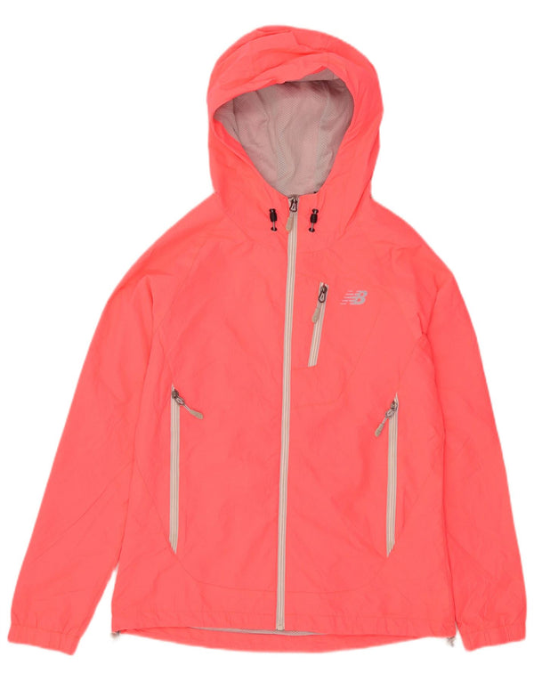 Giacca antipioggia con cappuccio da donna New Balance UK 10 Small Rosa Poliestere