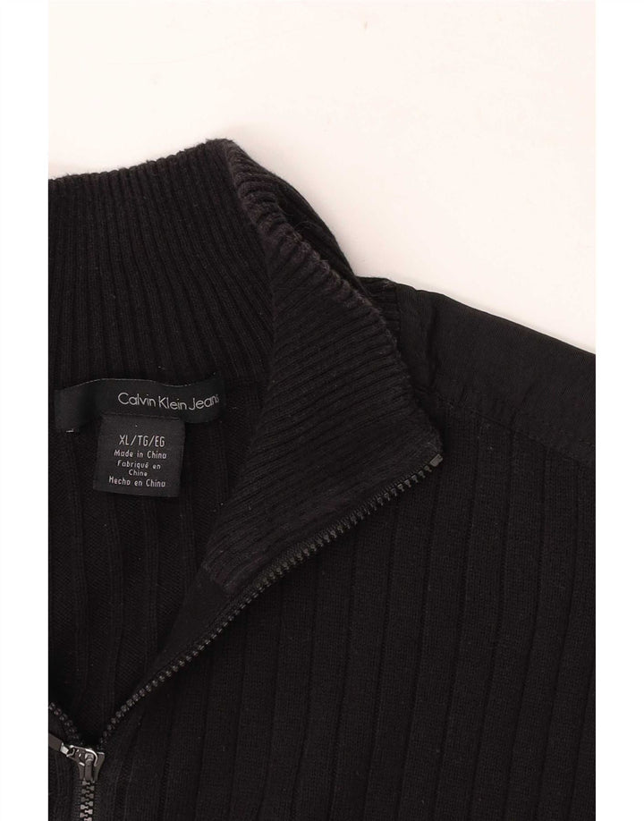 Maglione maglione con zip da uomo Calvin Klein Jeans XL nero