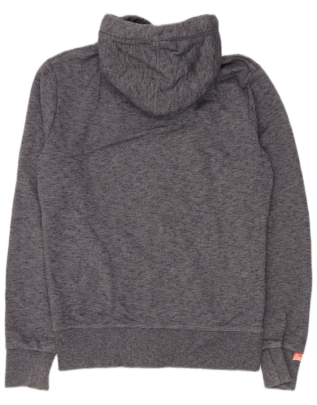 Maglione con cappuccio e zip da uomo SUPERDRY in cotone screziato blu navy medio