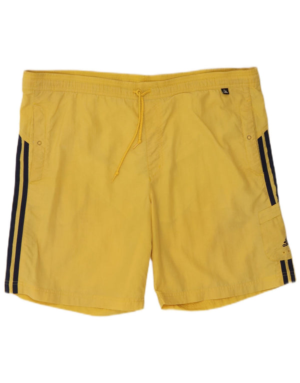 Pantaloncini da bagno Adidas Cargo da uomo di grandi dimensioni in nylon giallo