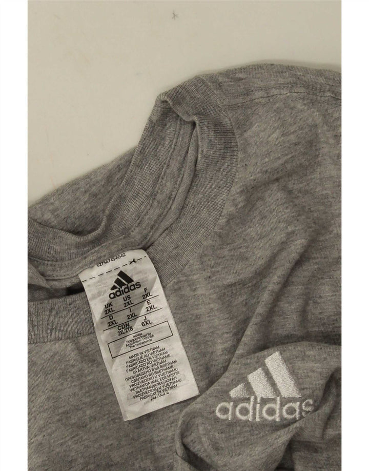 T-shirt da uomo Adidas Top 2XL in cotone grigio