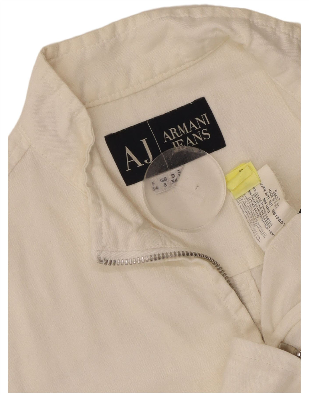 Giacca bomber da donna Armani Jeans UK 8 piccola in cotone bianco
