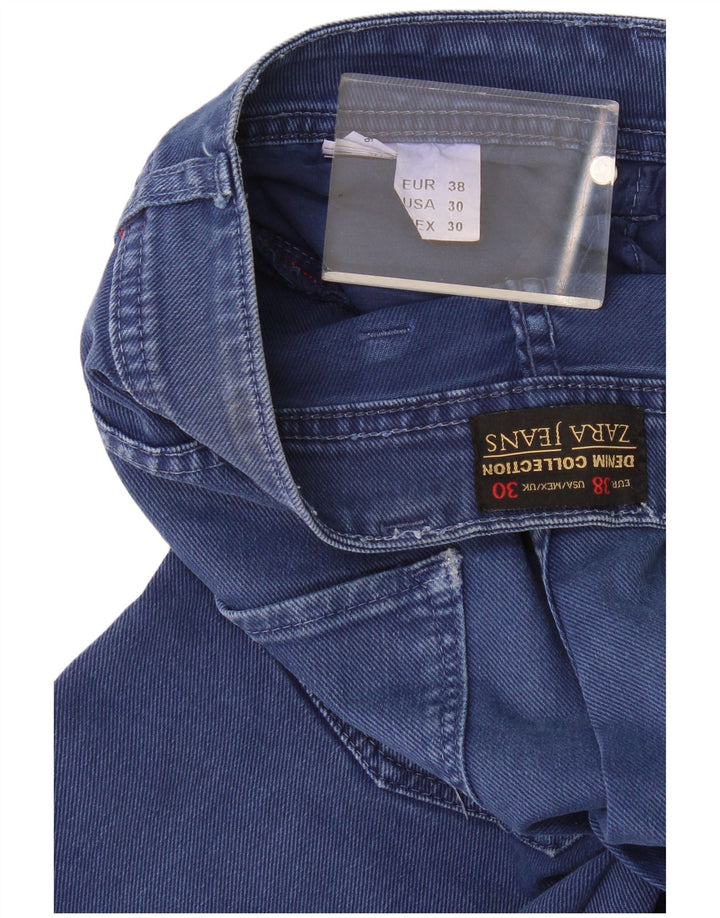 Pantaloncini di jeans da uomo Zara EU 38 Small W30 Blu navy