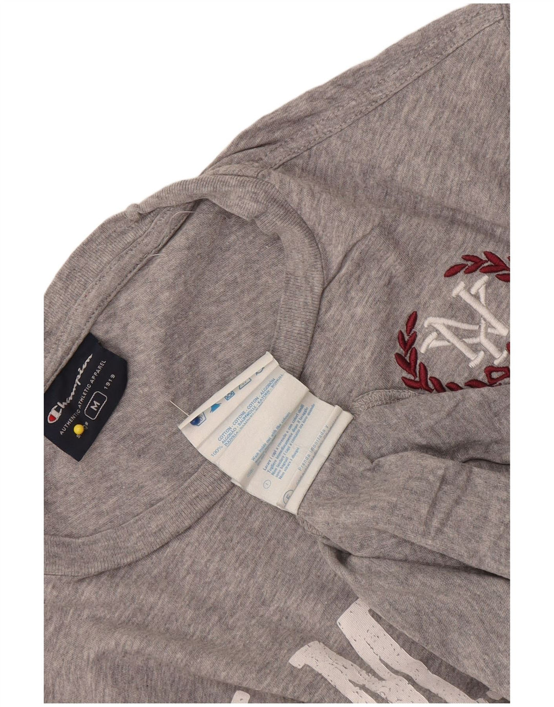 T-shirt grafica da uomo Rochester Champion Top in cotone chiazzato grigio medio