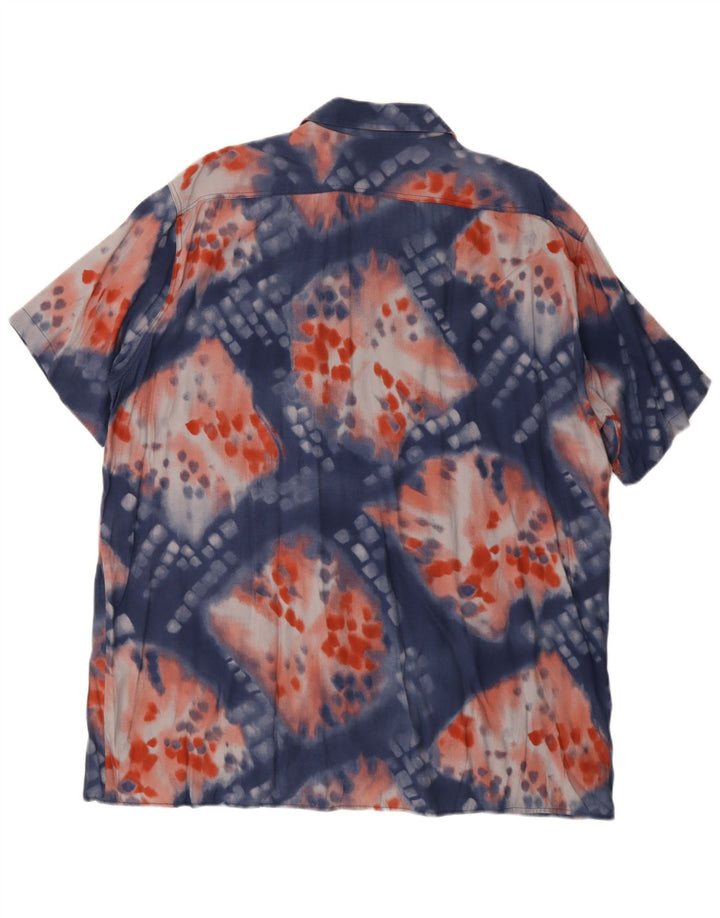 Camicia a maniche corte da uomo vintage XL blu tie dye