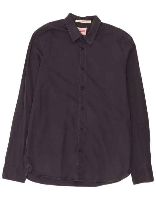 Levi's Mens Standard Fit Shirt Medium Navy Blue