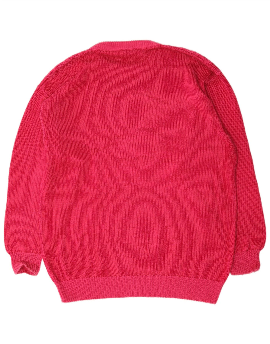 Maglione girocollo da uomo vintage in cotone rosa grande