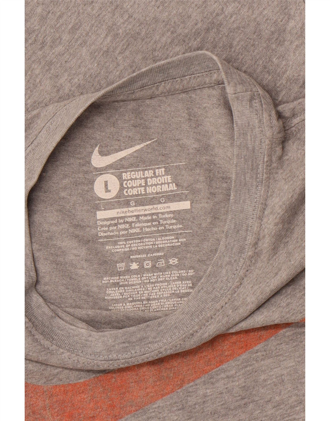 NIKE T-shirt grafica da uomo con vestibilità regolare, top grande in cotone grigio