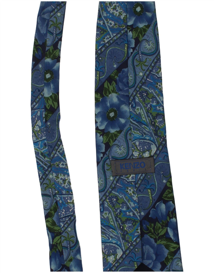Cravatta da uomo Kenzo taglia unica in seta floreale blu