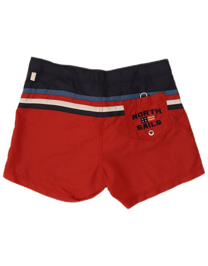 Pantaloncini da bagno grafici da uomo North Sails, poliammide color block rosso medio