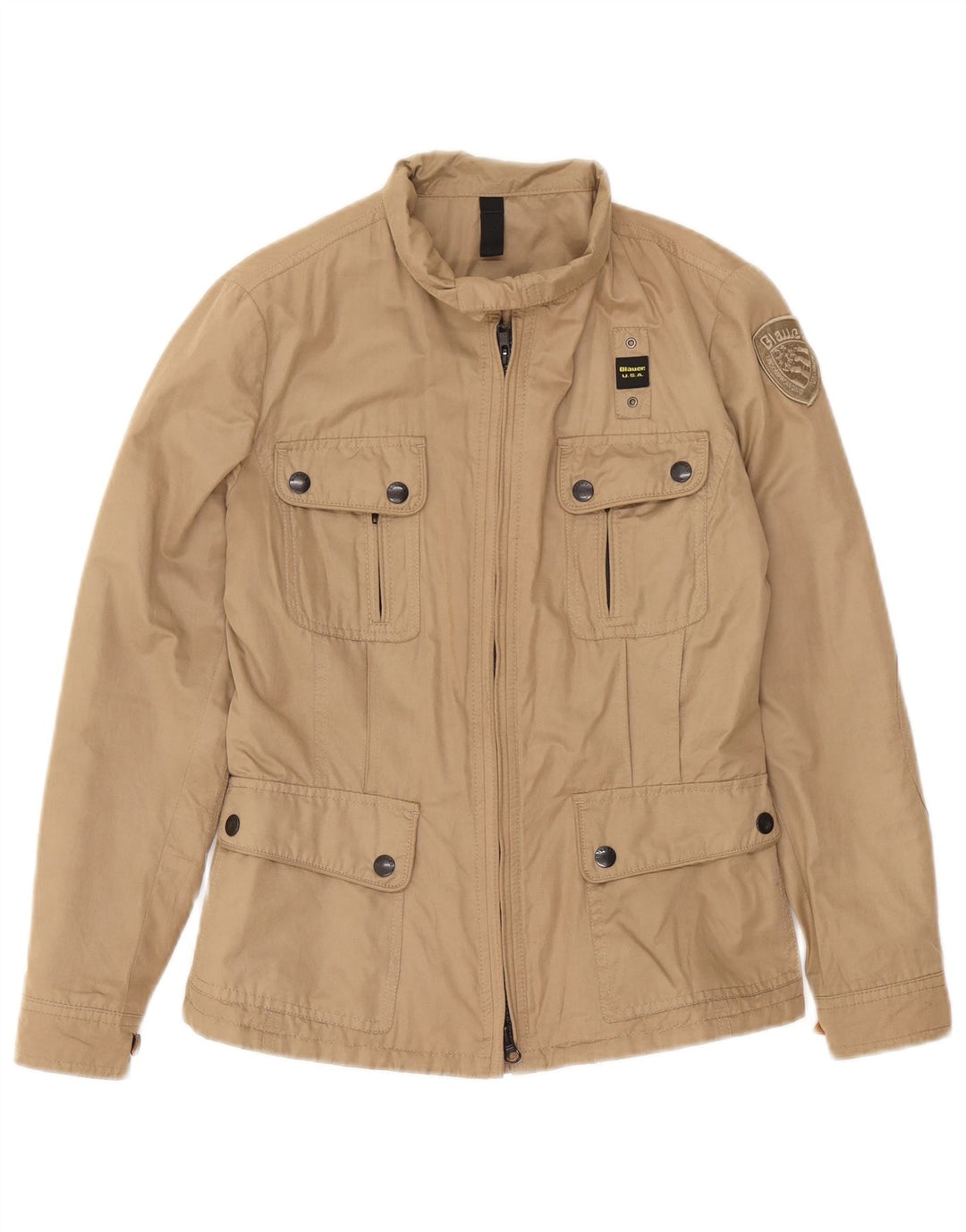 Giacca utility da donna Blauer UK 10 piccola in cotone beige