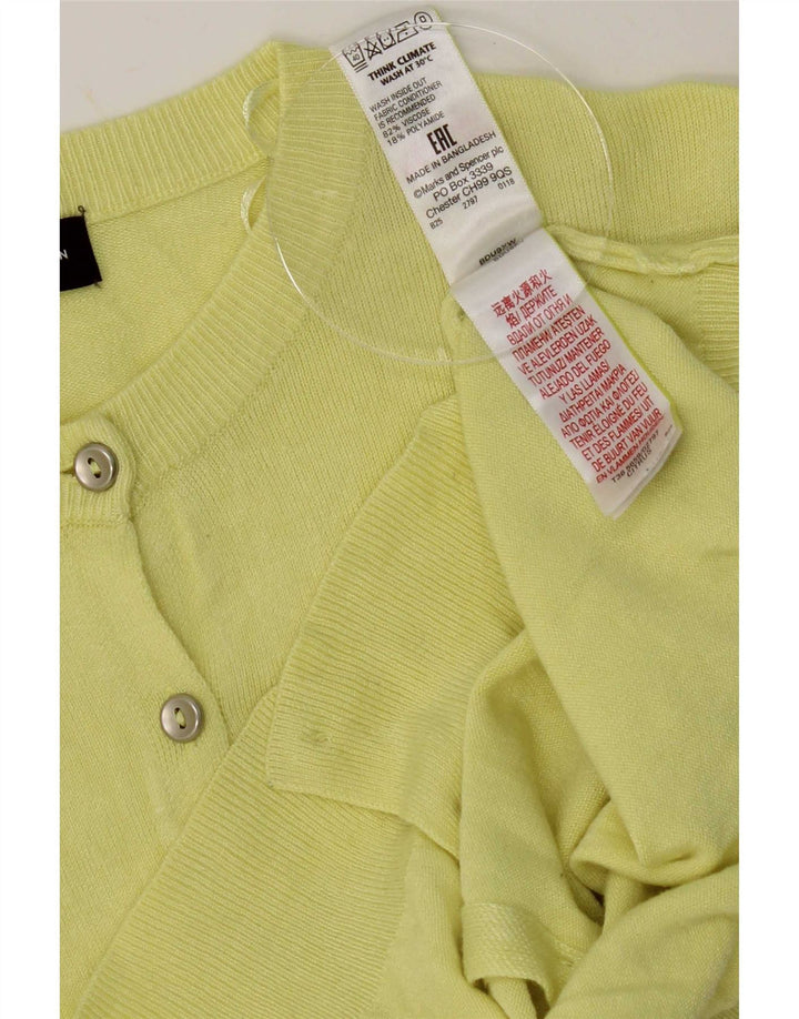 Maglione cardigan da donna Marks & Spencer UK 12 Viscosa giallo medio